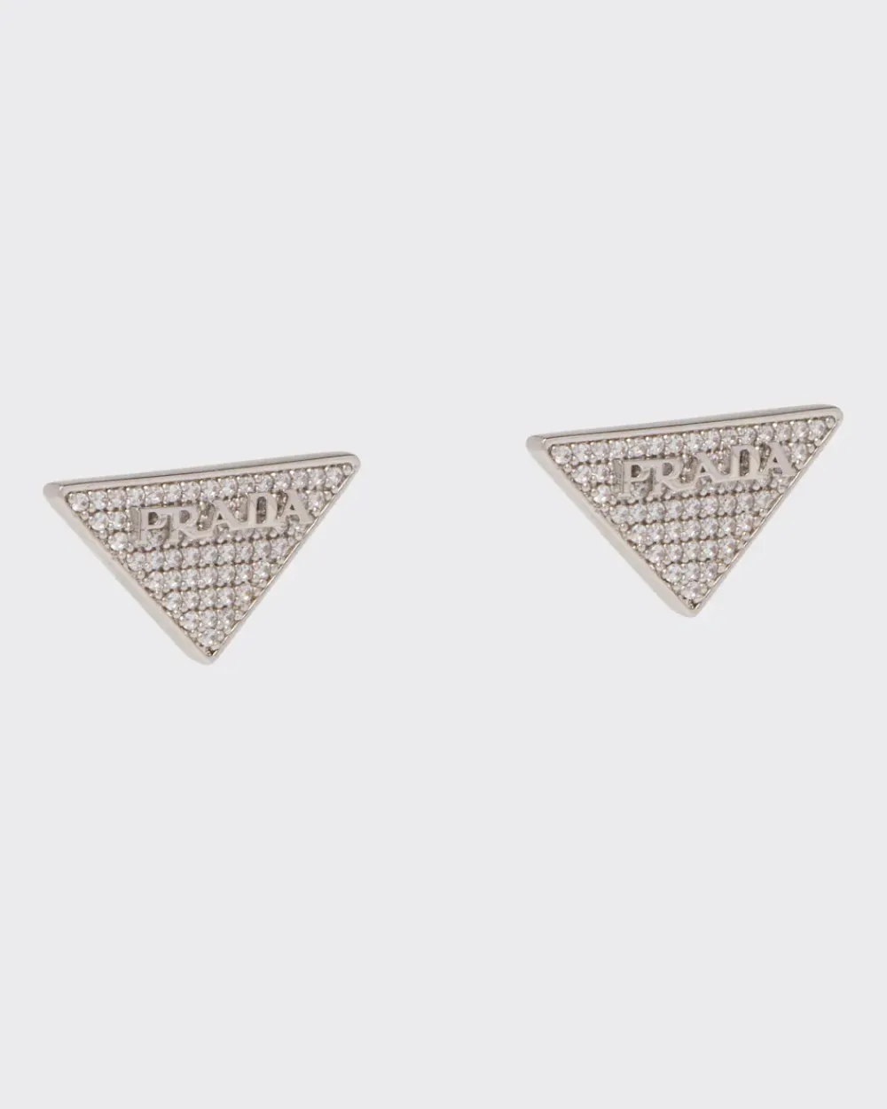 Mujer Prada JOYAS DE PLATA^Pendientes Con Circonitas Y Logo En