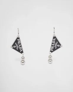 Mujer Prada JOYAS DE PLATA^Pendientes Con Colgante Ball Smalto Jewels