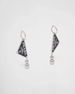 Mujer Prada JOYAS DE PLATA^Pendientes Con Colgante Ball Smalto Jewels