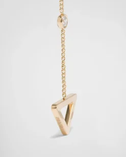 Mujer Prada COLECCIÓN DE JOYERÍA ELEGANTE^Pendientes Con Colgante Calado Eternal Gold De Oro Amarillo Y Diamantes