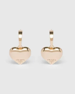 Mujer Prada COLECCIÓN DE JOYERÍA ELEGANTE^Pendientes Con Colgante Pequeños Eternal Gold De Oro Amarillo