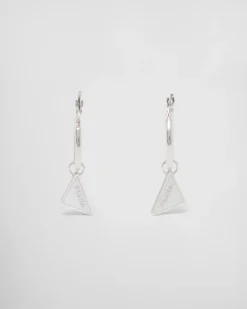 Mujer Prada JOYAS DE PLATA^Pendientes Con Colgante Symbole