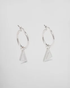 Mujer Prada JOYAS DE PLATA^Pendientes Con Colgante Symbole
