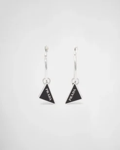 Mujer Prada JOYAS DE PLATA^Pendientes Con Colgante Symbole
