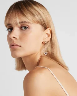 Mujer Prada COLECCIÓN DE JOYERÍA ELEGANTE^Pendientes Eternal Gold De Oro Y Diamantes