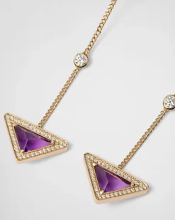 Mujer Prada COLECCIÓN DE JOYERÍA ELEGANTE^Pendientes Eternal Gold De Oro Y Diamantes