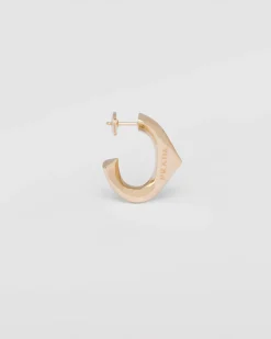 Mujer Prada COLECCIÓN DE JOYERÍA ELEGANTE^Pendientes Pequeños Eternal Gold De Oro Amarillo