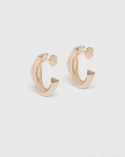 Mujer Prada COLECCIÓN DE JOYERÍA ELEGANTE^Pendientes Pequeños Eternal Gold De Oro Amarillo