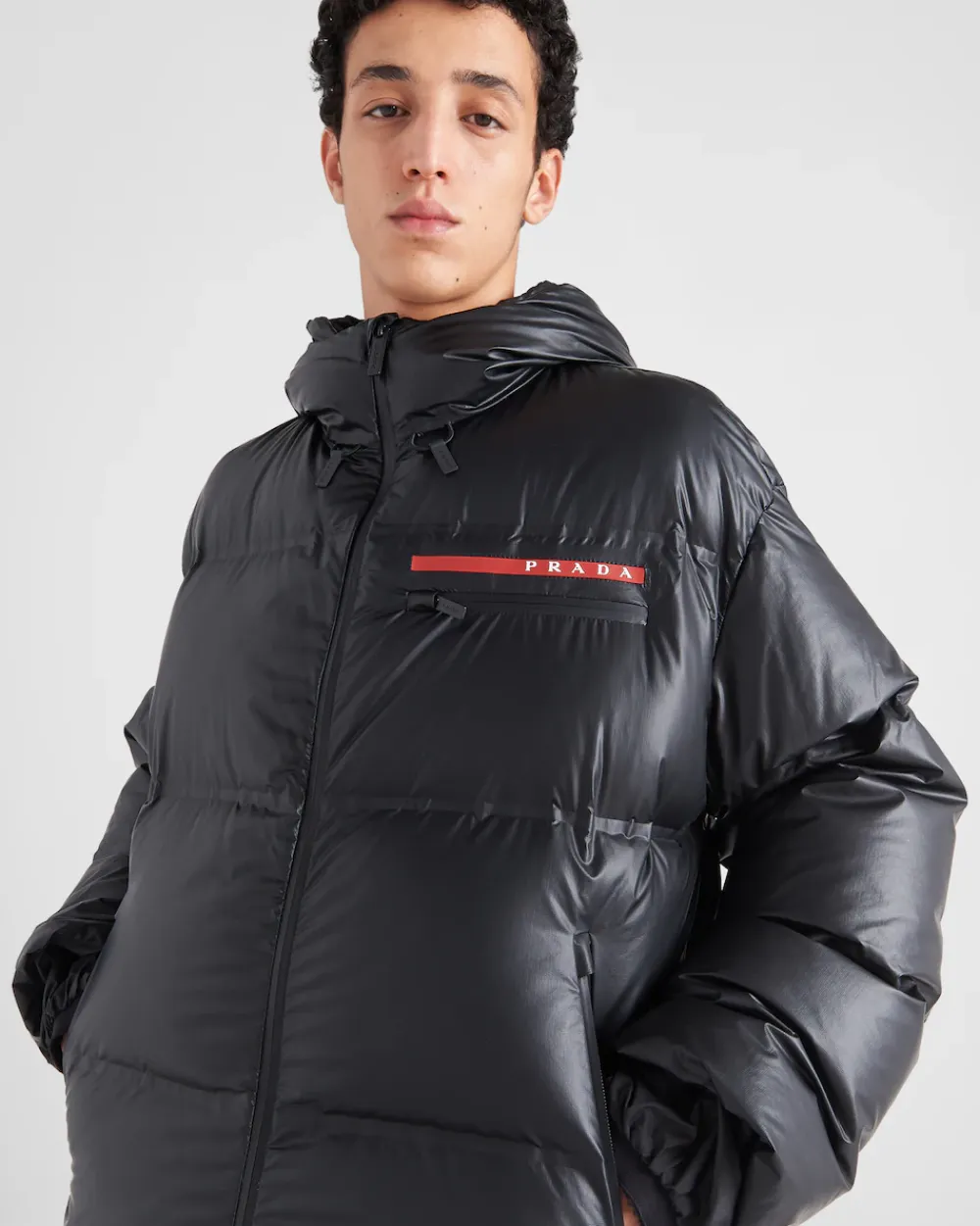 Hombre Prada ROPA^Plumífero Con Capucha De Re-nylon Ligero
