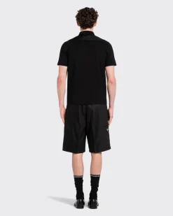 Hombre Prada CAMISETAS Y POLOS^Polo De Algodón Elástico Y Detalles De Re-nylon