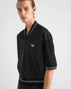 Hombre Prada CAMISETAS Y POLOS^Polo De Piqué Con Detalle De Re-nylon