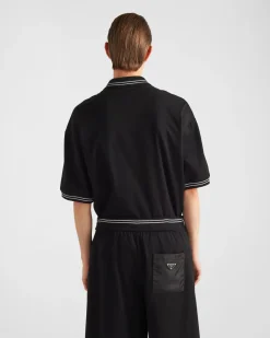 Hombre Prada CAMISETAS Y POLOS^Polo De Piqué Con Detalle De Re-nylon