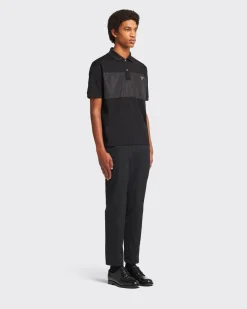 Hombre Prada CAMISETAS Y POLOS^Polo De Piqué Con Detalles De Nylon