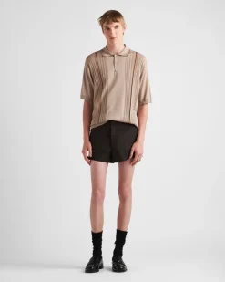 Hombre Prada TEJIDOS DE PUNTO^Polo De Seda Y Algodón