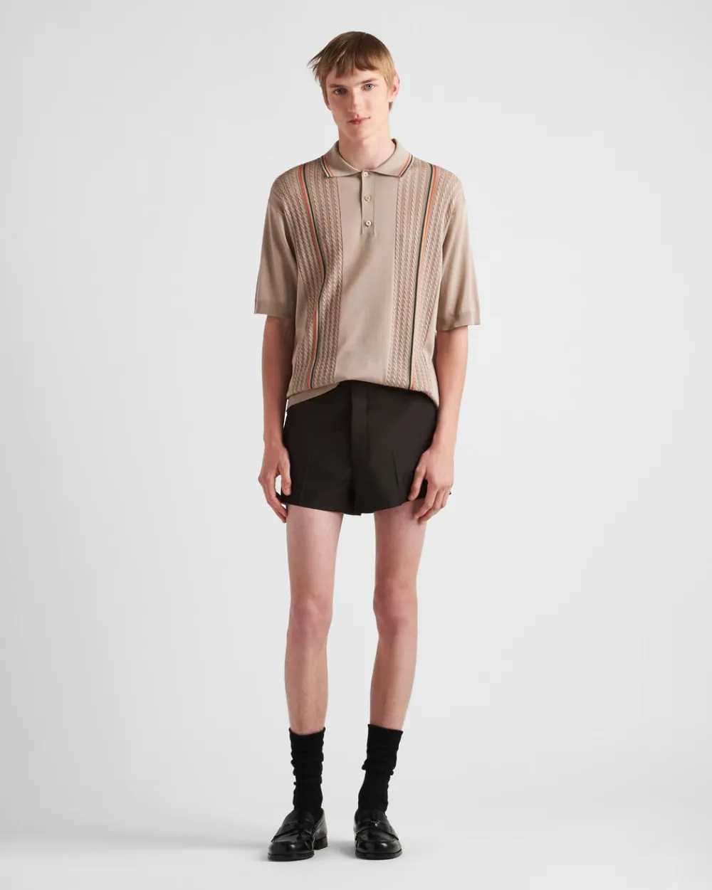 Hombre Prada TEJIDOS DE PUNTO^Polo De Seda Y Algodón