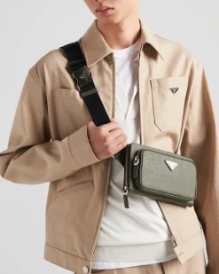 Hombre Prada BOLSOS MENSAJEROS^Riñonera De Piel Saffiano