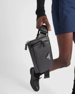 Hombre Prada MOCHILAS Y RIÑONERAS|BOLSOS MENSAJEROS^Riñonera De Piel Saffiano