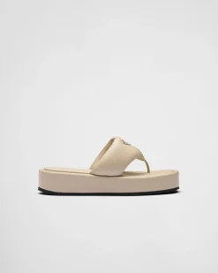Mujer Prada SANDALIAS^Sandalia De Cuña De Napa Acolchada Soft