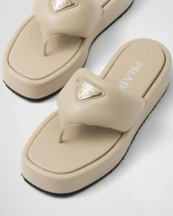 Mujer Prada SANDALIAS^Sandalia De Cuña De Napa Acolchada Soft