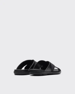 Hombre Prada SANDALIAS^Sandalias Cruzadas De Piel Cepillada Y Re-nylon