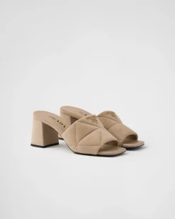 Mujer Prada PANTUFLAS Y CHINELAS^Sandalias De Ante Con Costuras