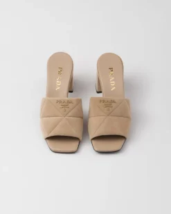 Mujer Prada PANTUFLAS Y CHINELAS^Sandalias De Ante Con Costuras