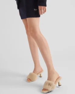 Mujer Prada PANTUFLAS Y CHINELAS^Sandalias De Borreguillo