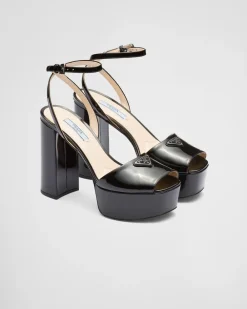 Mujer Prada SANDALIAS^Sandalias De Charol Con Plataforma