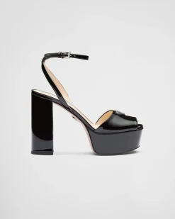 Mujer Prada SANDALIAS^Sandalias De Charol Con Plataforma
