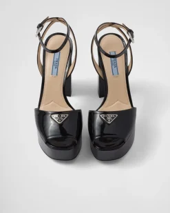 Mujer Prada SANDALIAS^Sandalias De Charol Con Plataforma