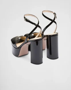 Mujer Prada SANDALIAS^Sandalias De Charol Con Plataforma