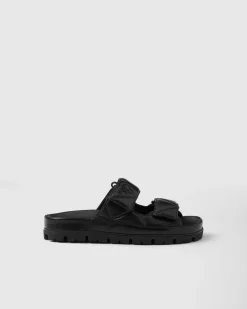 Mujer Prada PANTUFLAS Y CHINELAS^Sandalias De Napa Acolchadas