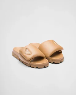 Mujer Prada PANTUFLAS Y CHINELAS^Sandalias De Napa Acolchada Soft