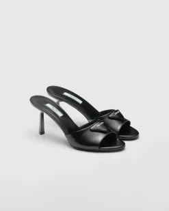 Mujer Prada PANTUFLAS Y CHINELAS^Sandalias De Piel Cepillada