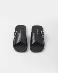 Hombre Prada SANDALIAS^Sandalias De Piel Cepillada