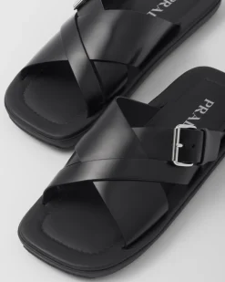 Hombre Prada SANDALIAS^Sandalias De Piel Cepillada