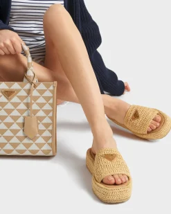 Mujer Prada PANTUFLAS Y CHINELAS^Sandalias De Plataforma De Croché
