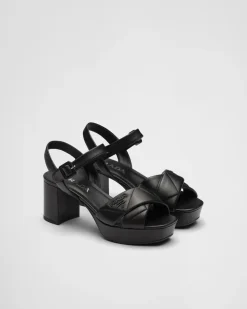 Mujer Prada SANDALIAS^Sandalias De Plataforma De Napa Acolchada