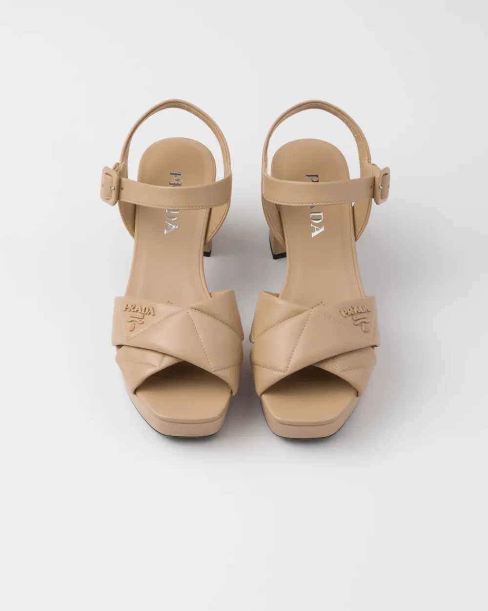 Mujer Prada SANDALIAS^Sandalias De Plataforma De Napa Acolchada
