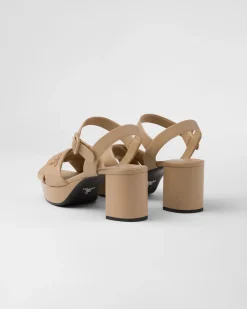 Mujer Prada SANDALIAS^Sandalias De Plataforma De Napa Acolchada