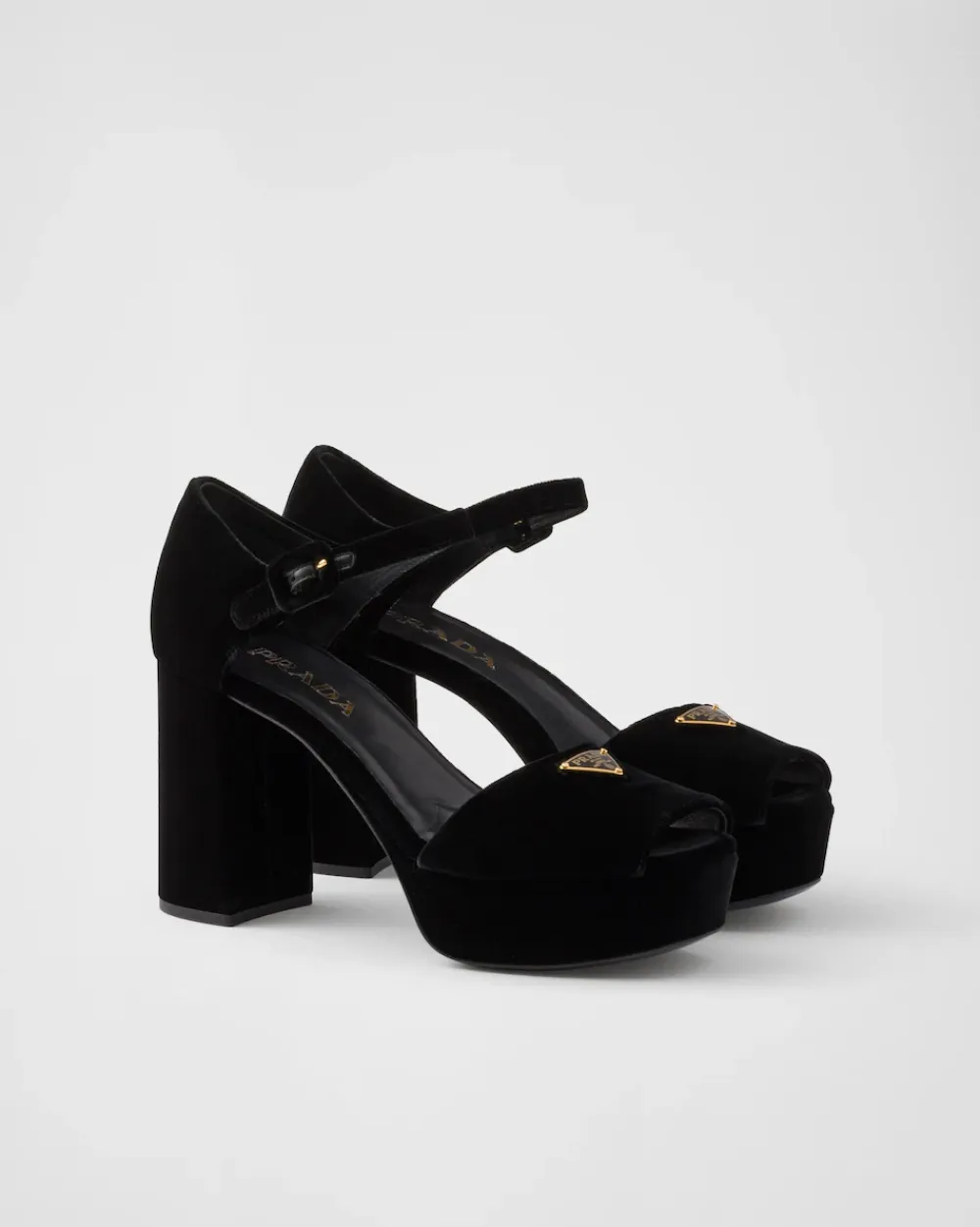 Mujer Prada SANDALIAS^Sandalias De Plataforma De Terciopelo
