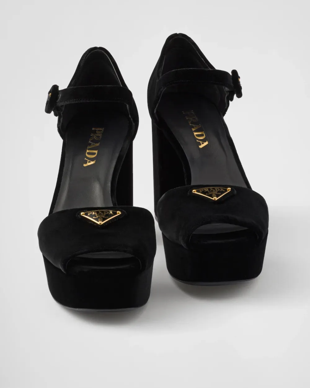 Mujer Prada SANDALIAS^Sandalias De Plataforma De Terciopelo