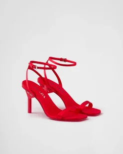 Mujer Prada SANDALIAS^Sandalias De Satén De Tacón Alto