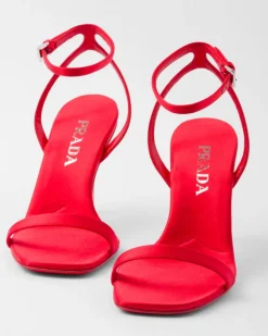 Mujer Prada SANDALIAS^Sandalias De Satén De Tacón Alto