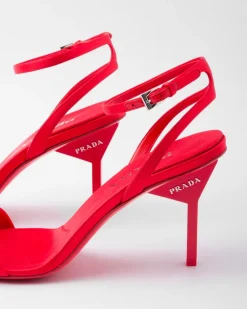 Mujer Prada SANDALIAS^Sandalias De Satén De Tacón Alto