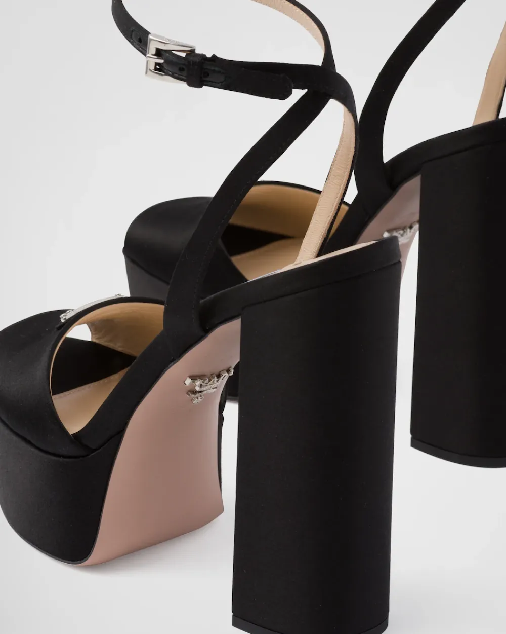 Mujer Prada SANDALIAS^Sandalias De Satén De Tacón Alto