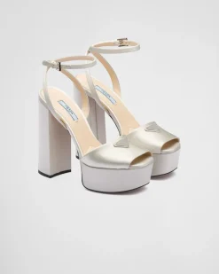 Mujer Prada SANDALIAS^Sandalias De Satén De Tacón Alto