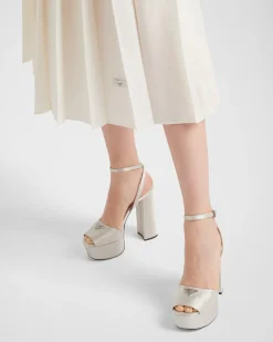 Mujer Prada SANDALIAS^Sandalias De Satén De Tacón Alto