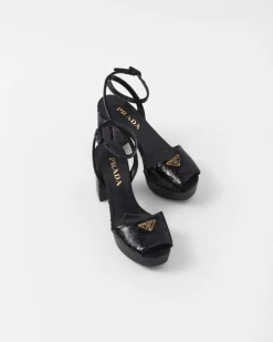 Mujer Prada SANDALIAS^Sandalias De Satén Y Lentejuelas Con Plataforma