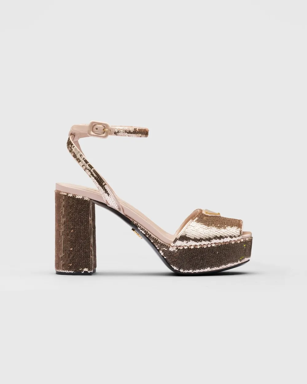 Mujer Prada SANDALIAS^Sandalias De Satén Y Lentejuelas Con Plataforma